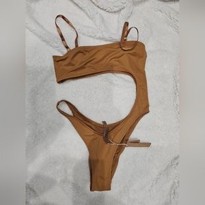 Skims strapless monokini in Gold